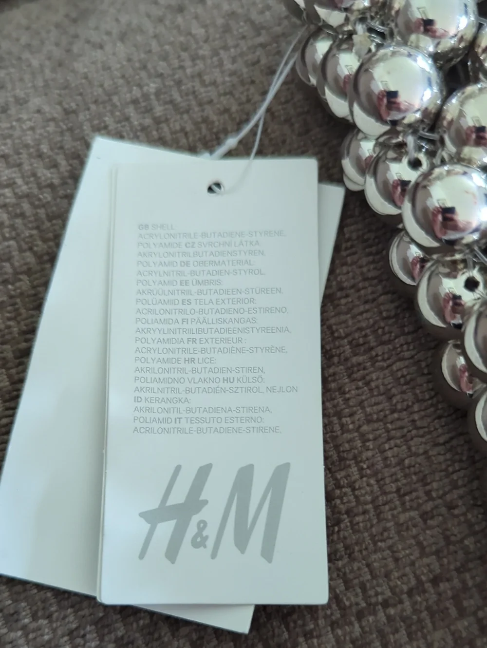 H&M Silver Metallic Ball Crossbody Bag/Phone Pouch NWT